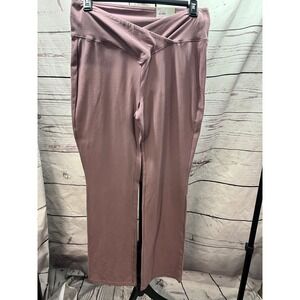 SO The Favorite Flare High Rise Crossover‎ V-Waist Yoga Pants Mauve XL NEW